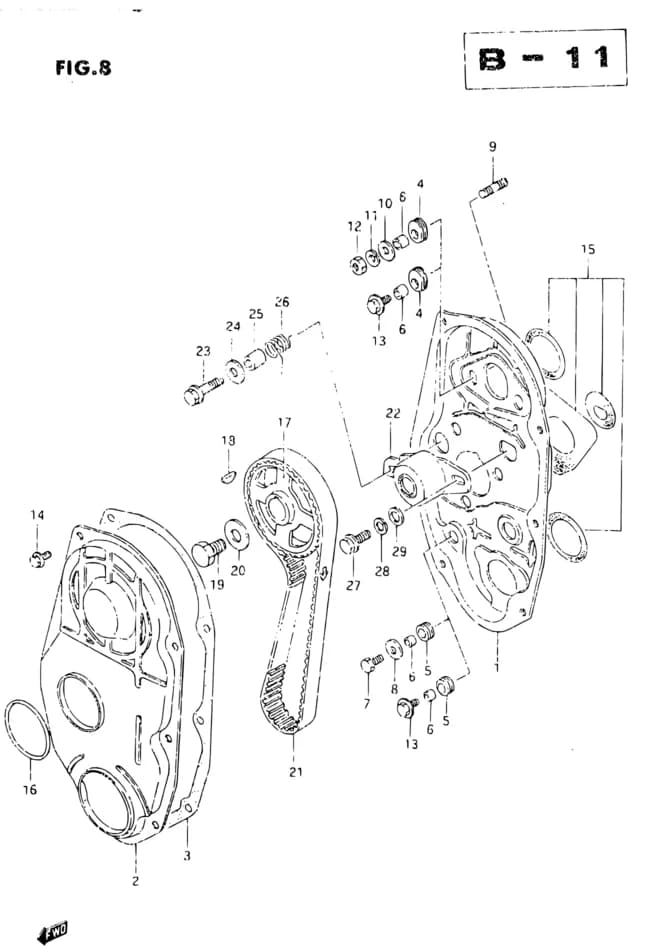 SK410-3 (E01) — Engine › 8 - TIMING BELT