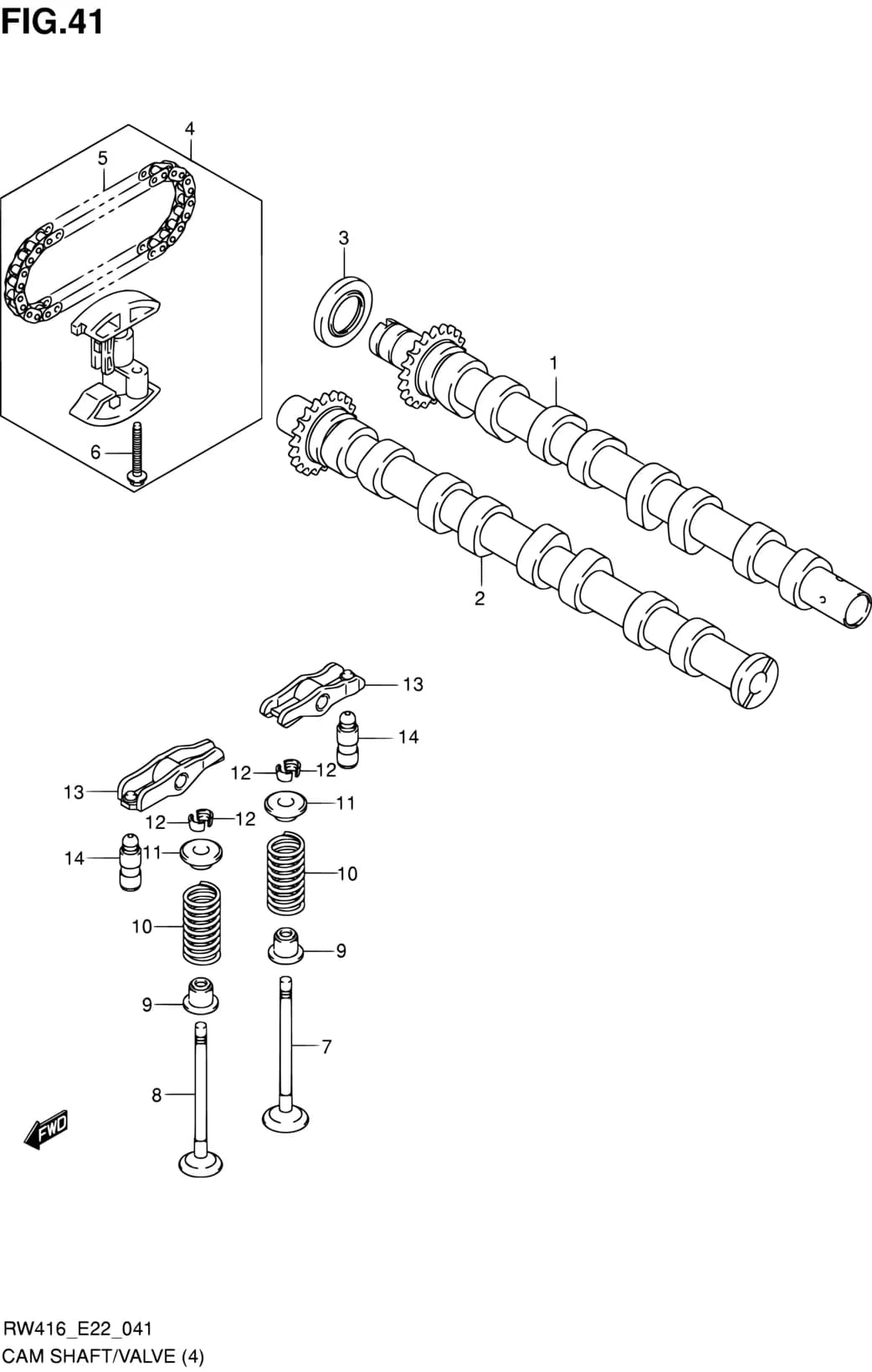 RW416D (MAGYAR) — Engine › 41 - CAM SHAFT/VALVE (RW416D)