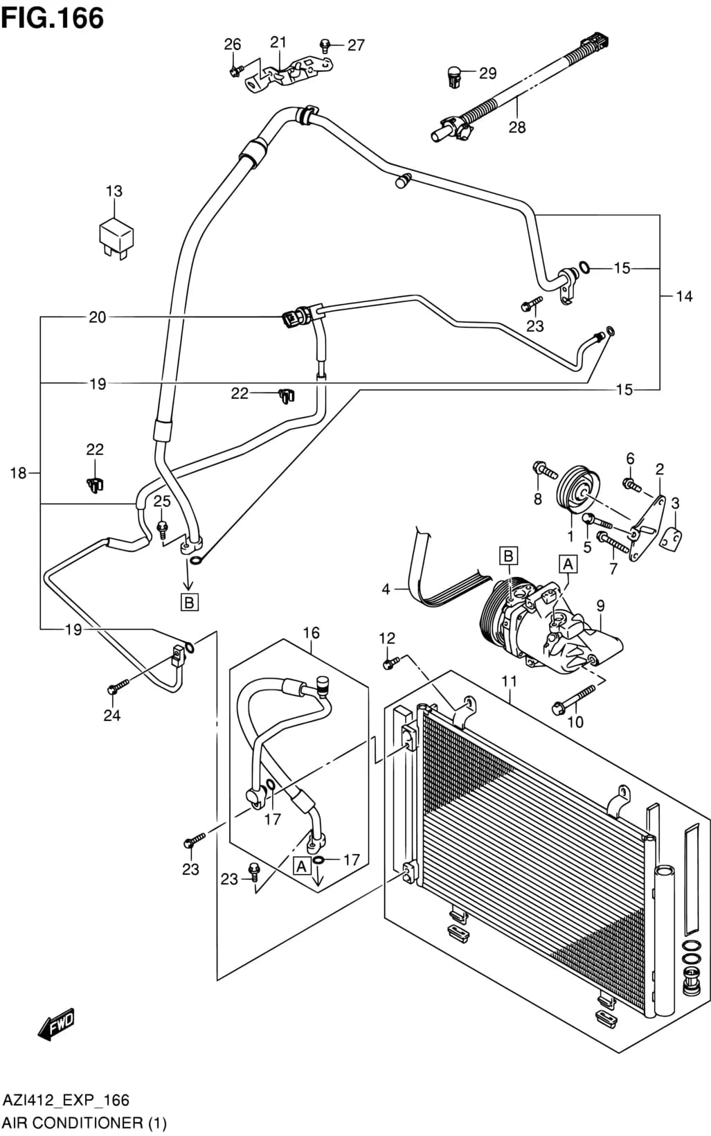 AZI412 (E05,E06) — Air Conditioning › 166 - AIR CONDITIONER