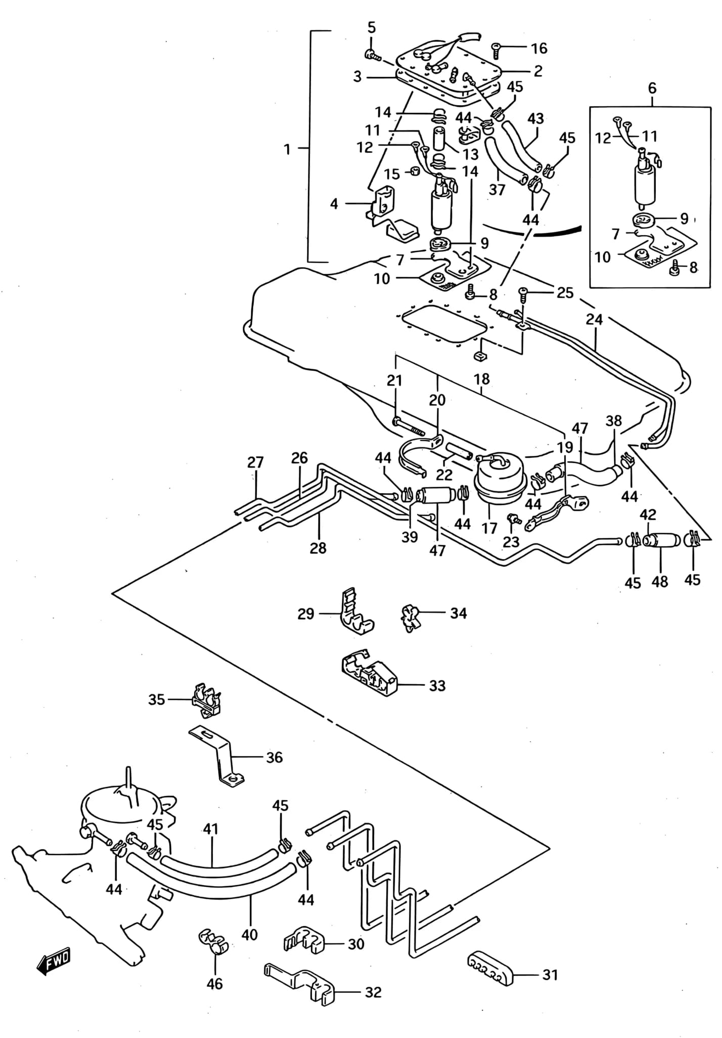 2WD:<-15410-60B00 — SF413 (E01) — Fuel › 41 - FUEL PUMP (2WD:OHC:FUEL INJECTION)