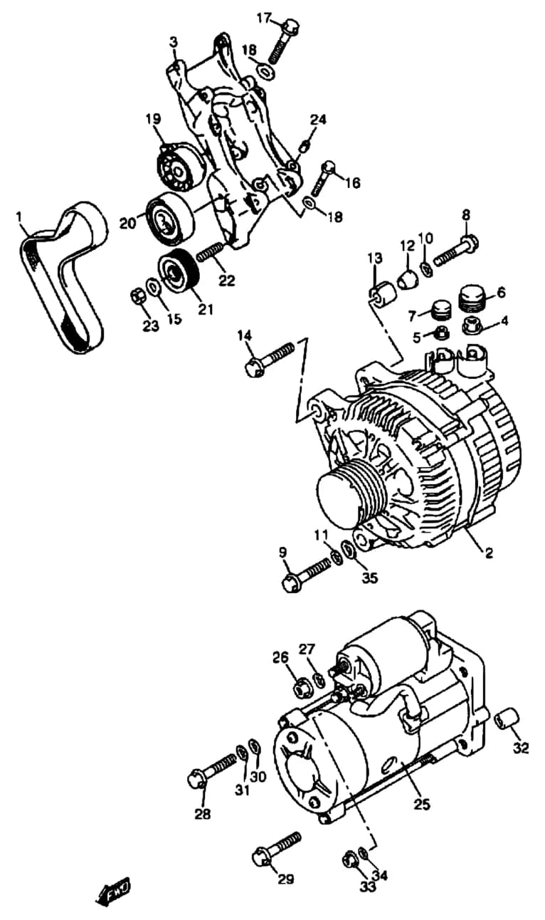 C,V:N/ AIR CON — SE420 HDI 3DR (Santana) — Electrical › 38 - ENGINE ELECTRICAL