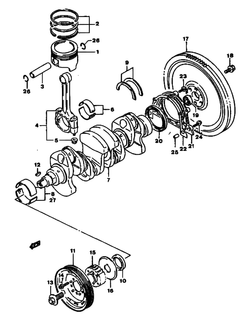 SE416 (Santana) — Engine › 6 - CRANK. /PISTON