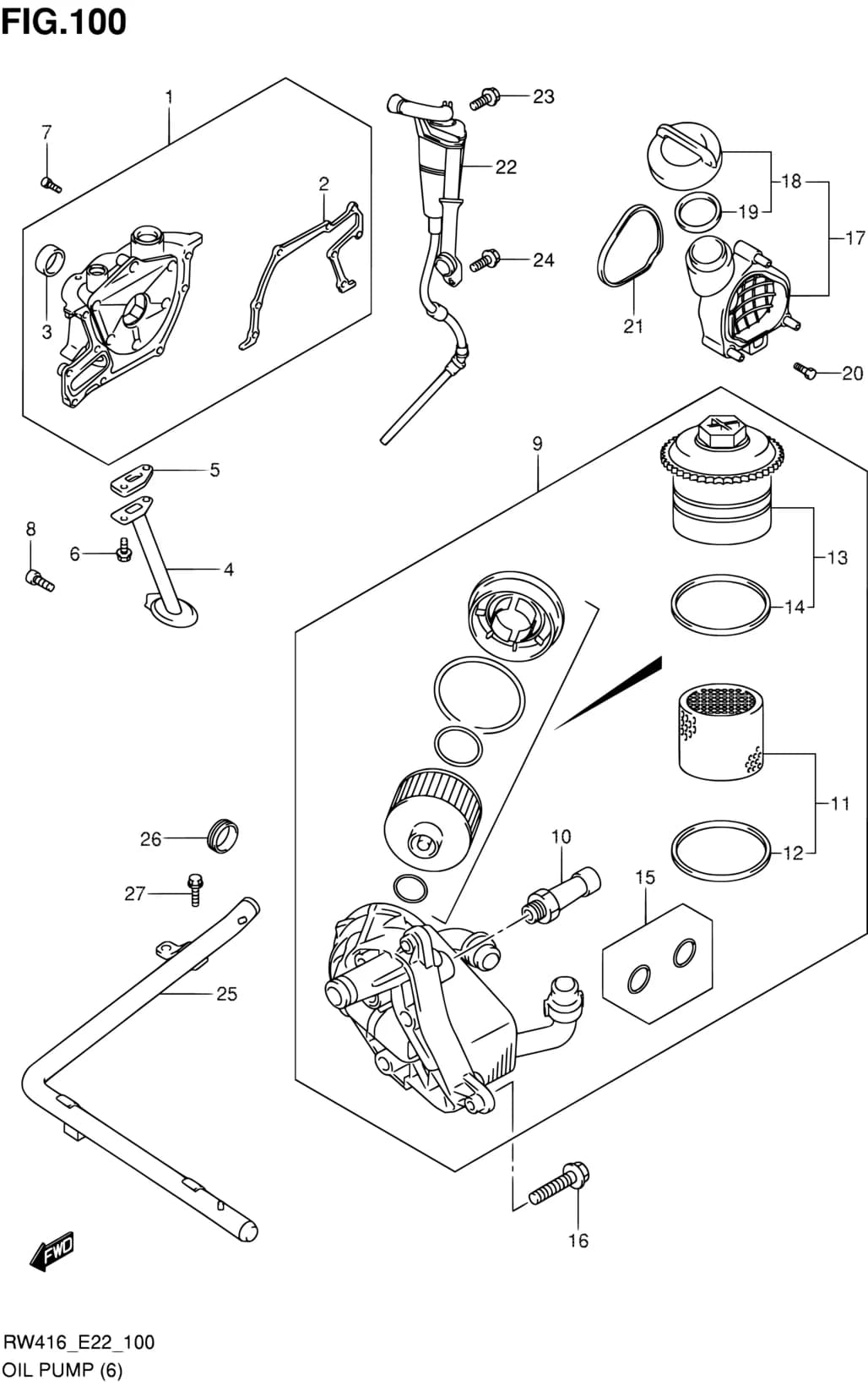 RW420D-3 (MAGYAR) — Engine › 100 - OIL PUMP (RW420D)