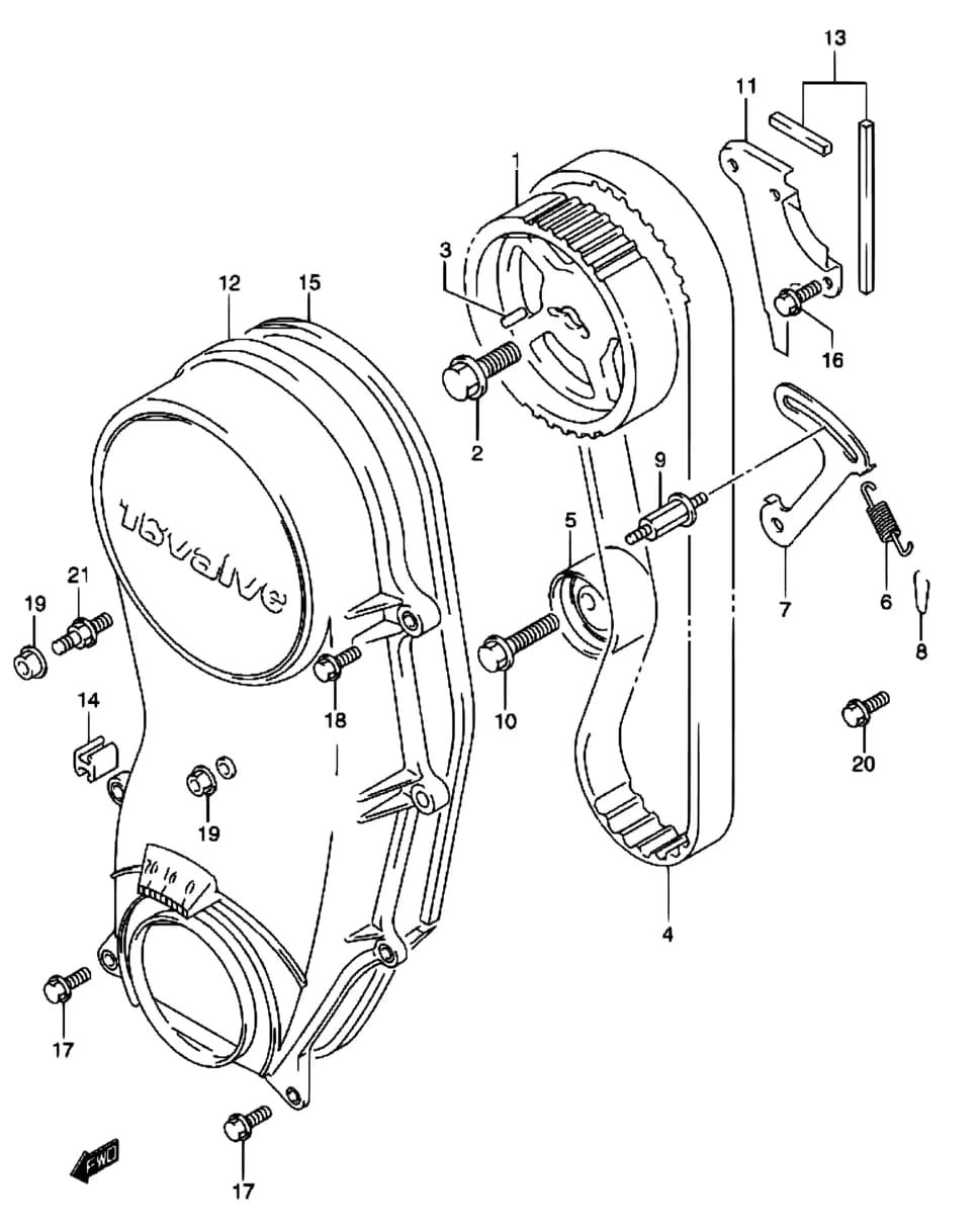SN413Q (SANTANA) — Engine › 14 - TIMING BELT (PETROL)