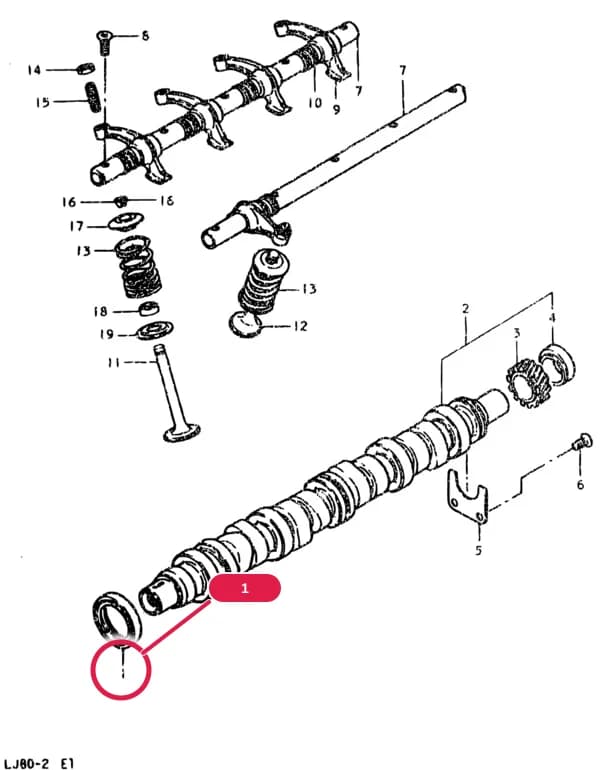 LJ80-2/LJ80Q-2/LJ80V-2 — Engine › 7 - CAM SHAFT - VALVE