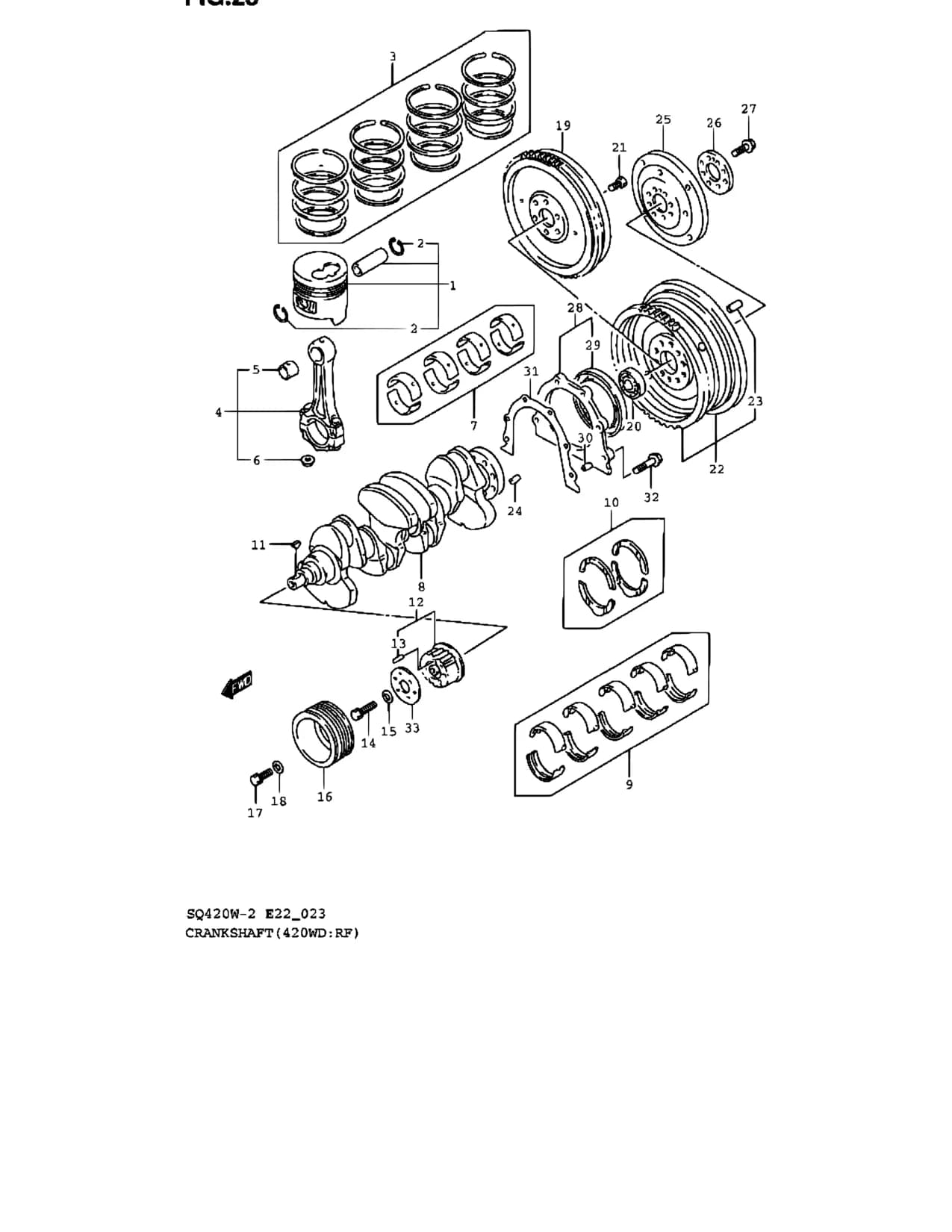SQ420WD-2 — Engine › 23 - CRANKSHAFT (SQ420WD:RF)