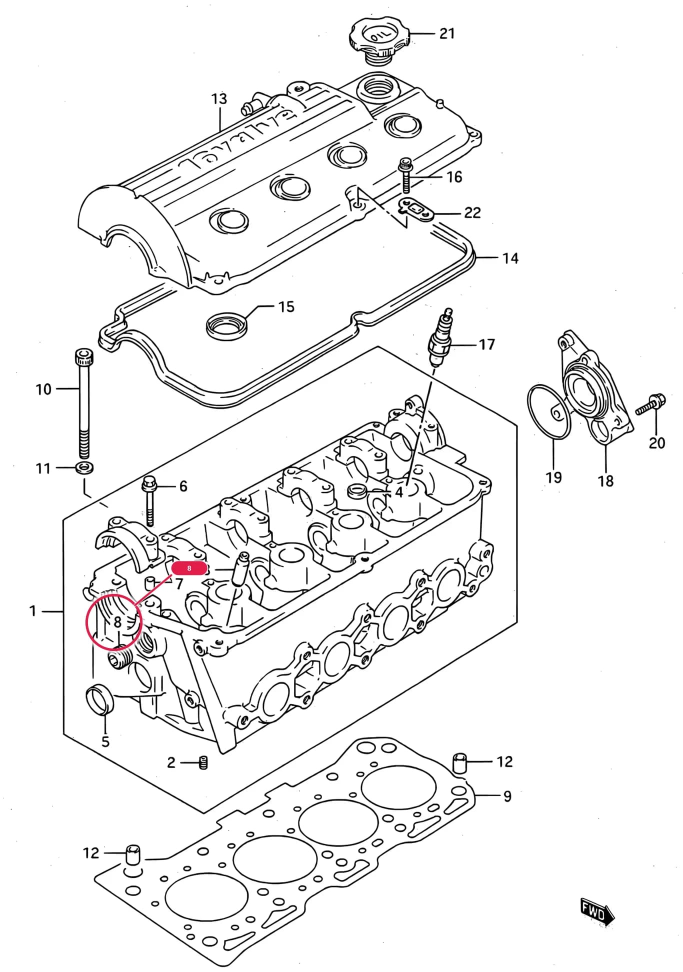 SF416 (E01) — Engine › 2 - CYLINDER HEAD