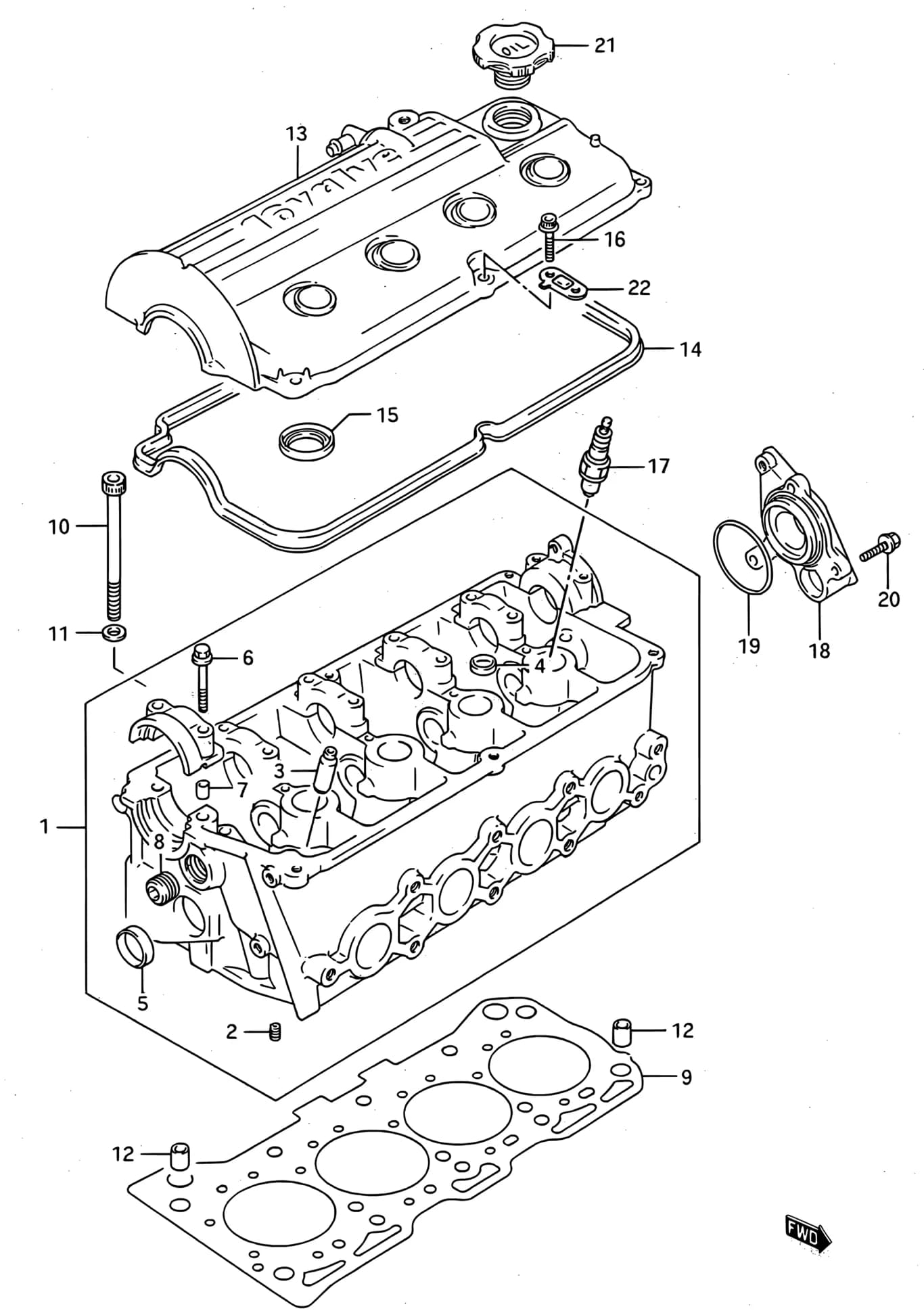 2WD,4WD:->11110-71810 — SF416 (E01) — Engine › 2 - CYLINDER HEAD