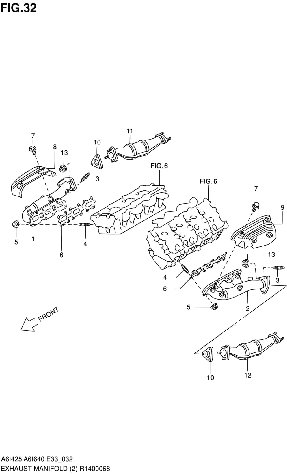 A6I425 (E33:MY 2009) — Exhaust › 32 - EXHAUST MANIFOLD (VQ40DE)