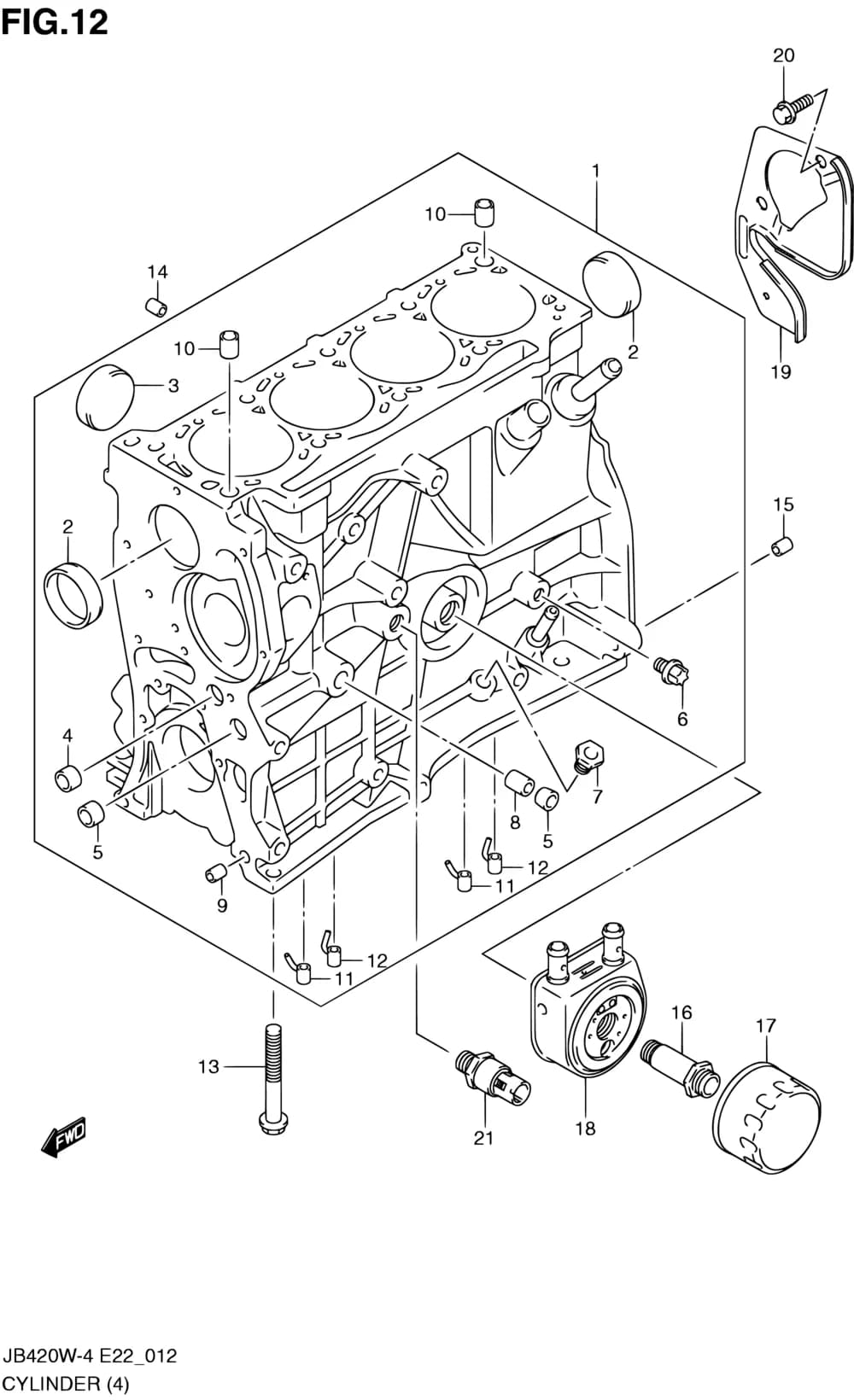 TYPE 4 TYPE 5:E05,E10,E24,E87,E96 TYPE 6:E24 TYPE 7:E05 — JB419WD-5 — Engine › 12 - CYLINDER (JB419WD)