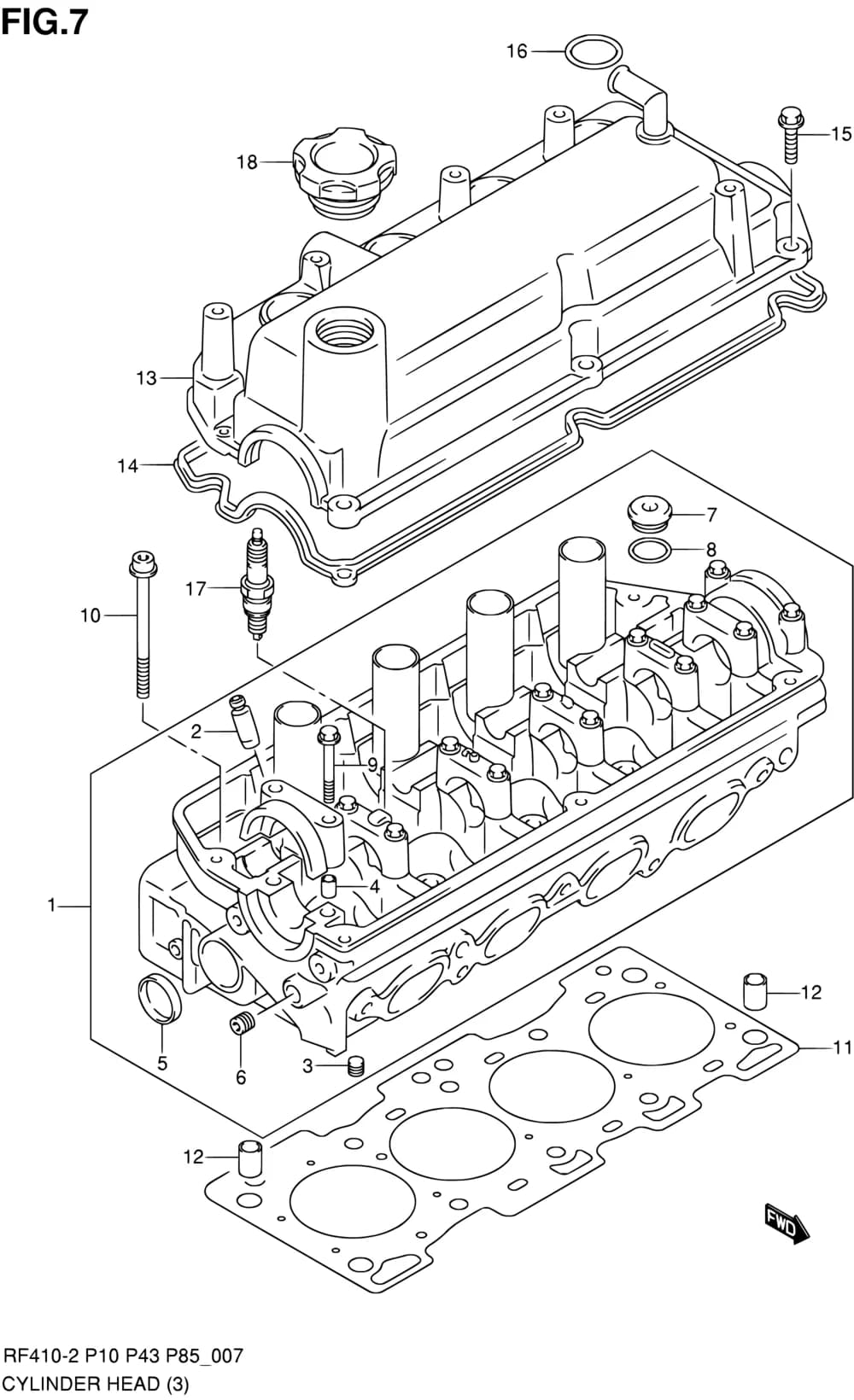 RF410-2 — Engine › 7 - CYLINDER HEAD (TYPE 2:RF410)