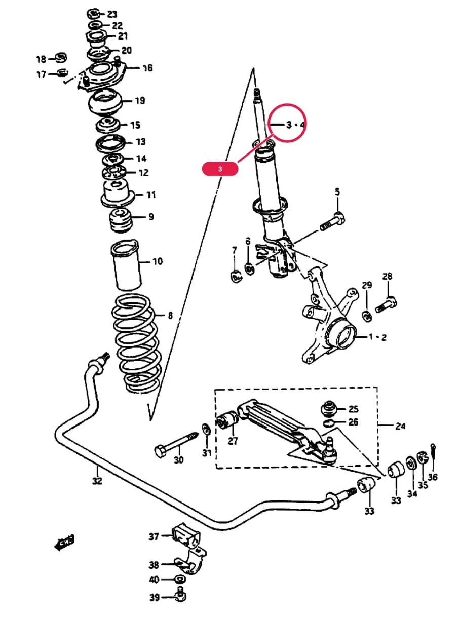 SB308-2 (E24) — Suspension › 58 - FRONT SUSPENSION