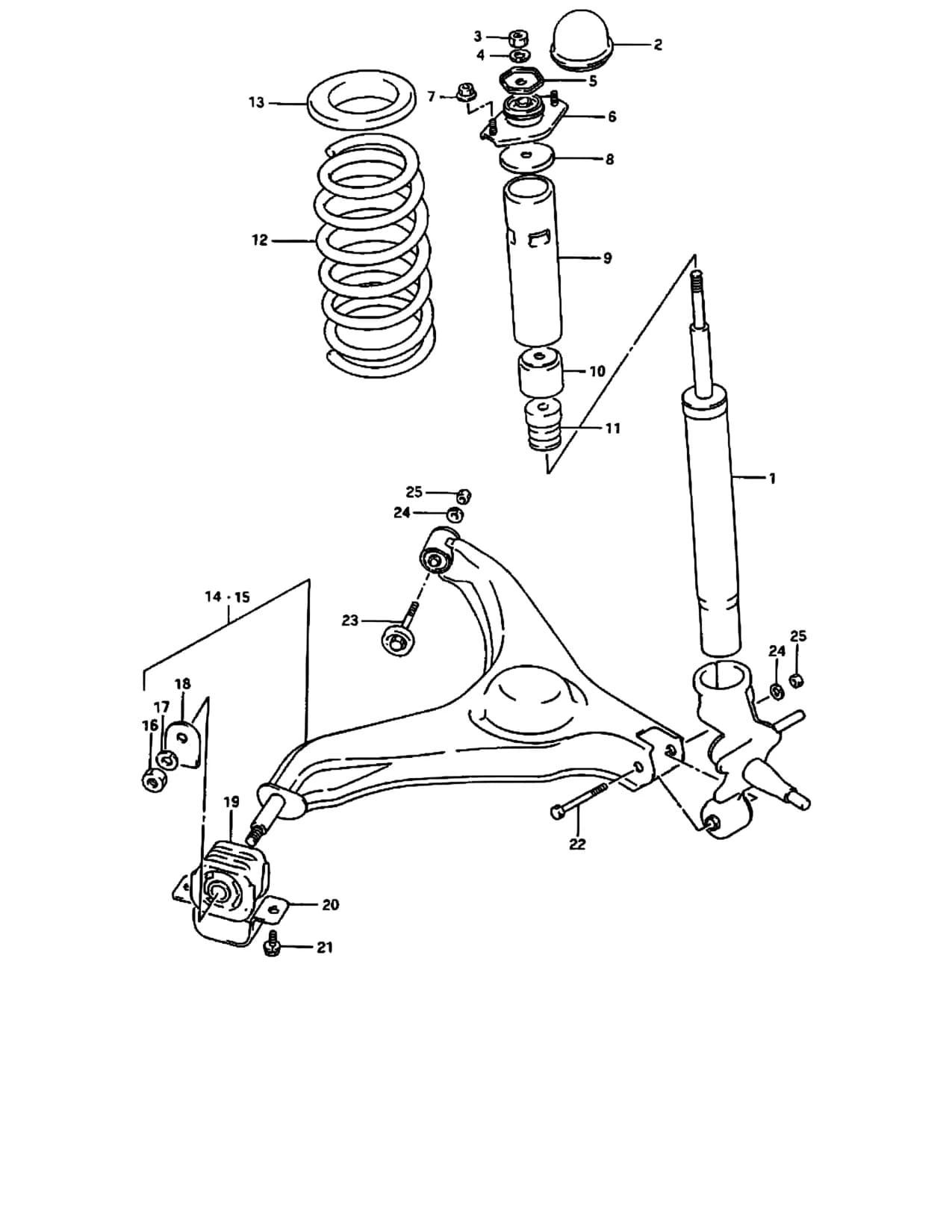 3DR,5DR:GA,GL,GLX,GS — SF413 (E03,E33:MY 1989) — Suspension › 129 - REAR SUSPENSION (89,90,91 MODEL)