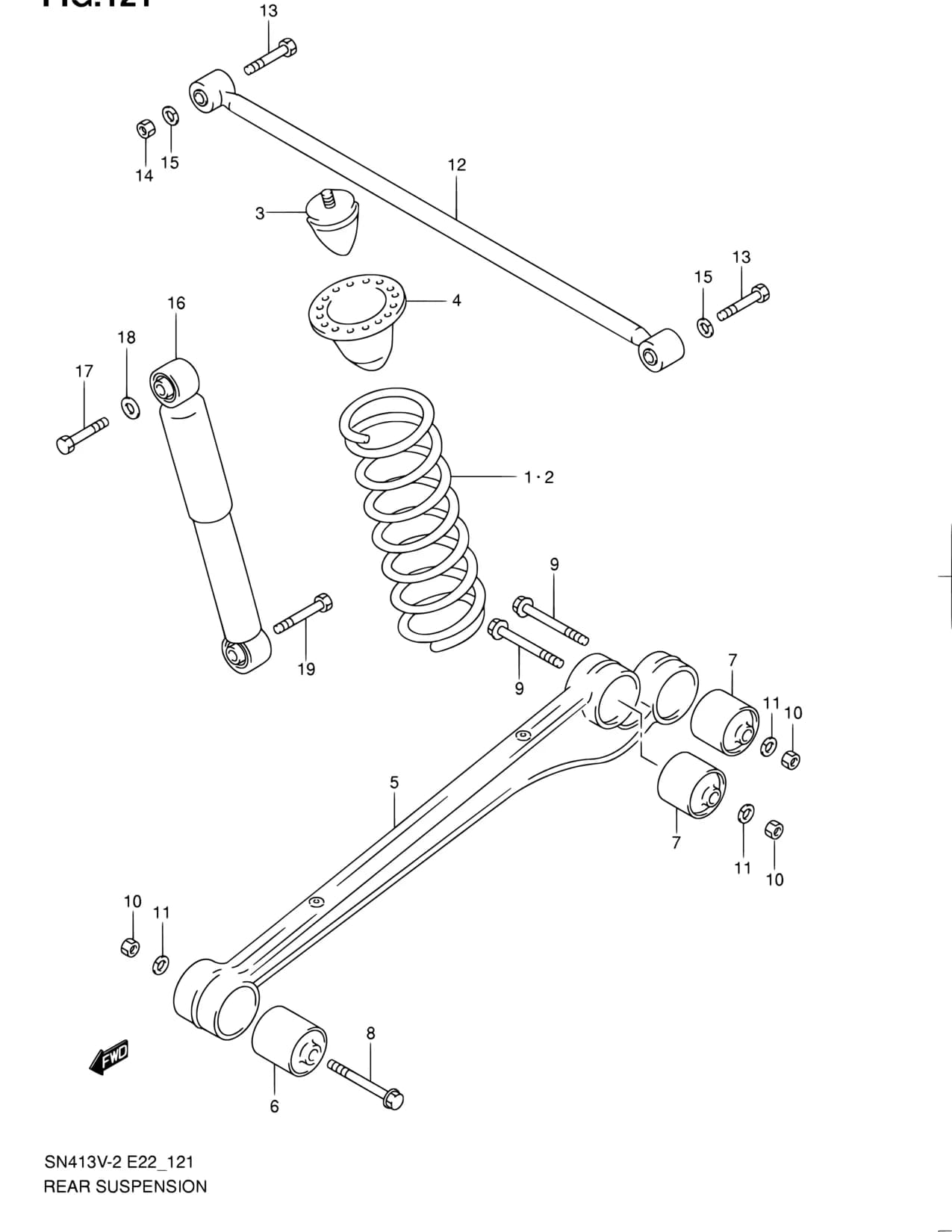 SN413V-3 — Suspension › 121 - REAR SUSPENSION