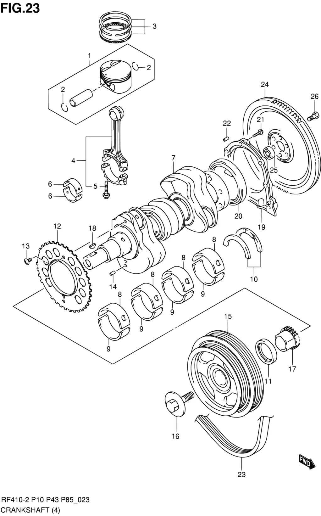 RF410-3 — Engine › 23 - CRANKSHAFT (TYPE 3:RF410)