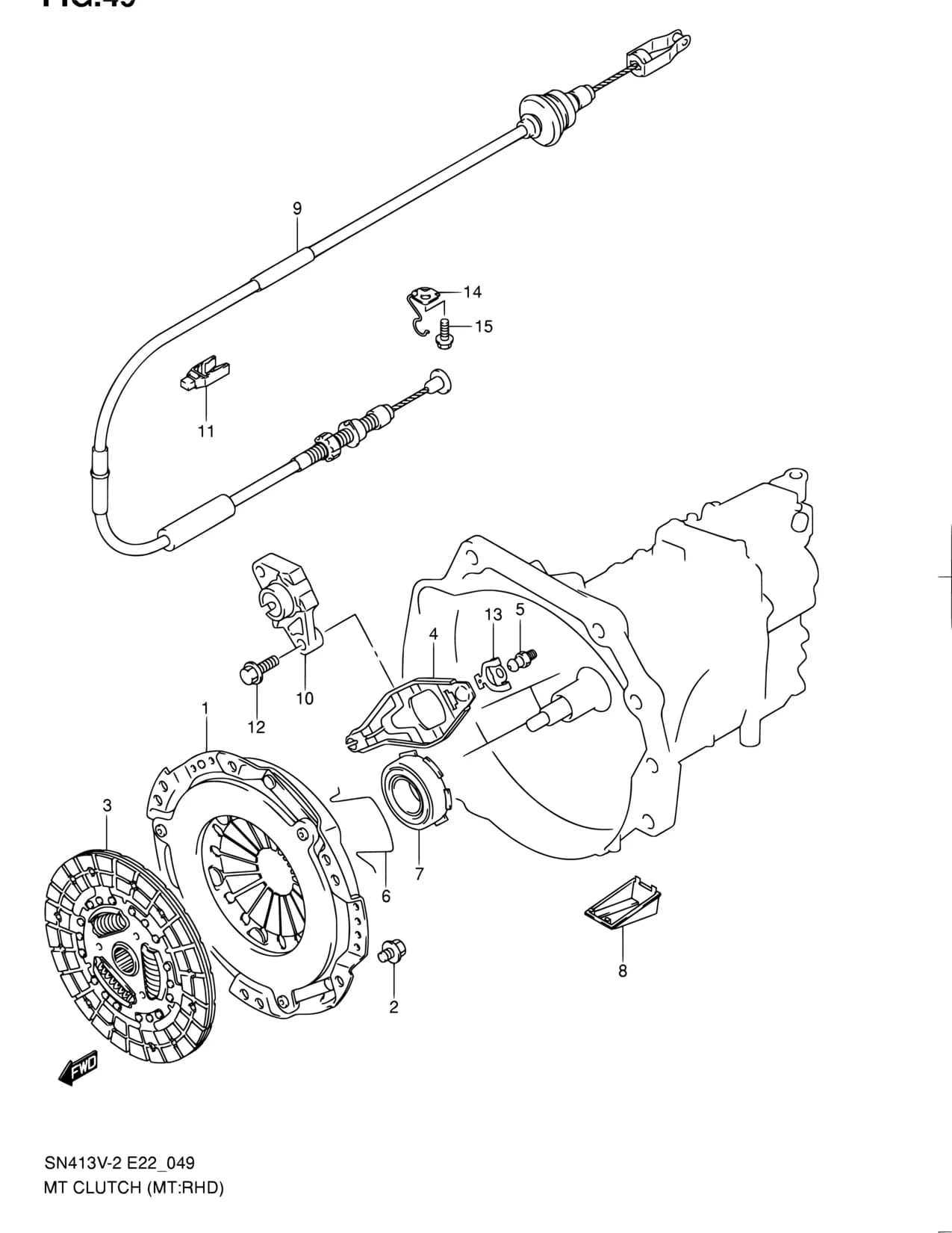SN413V-2 — Transmission › 49 - MT CLUTCH (MT:RHD)