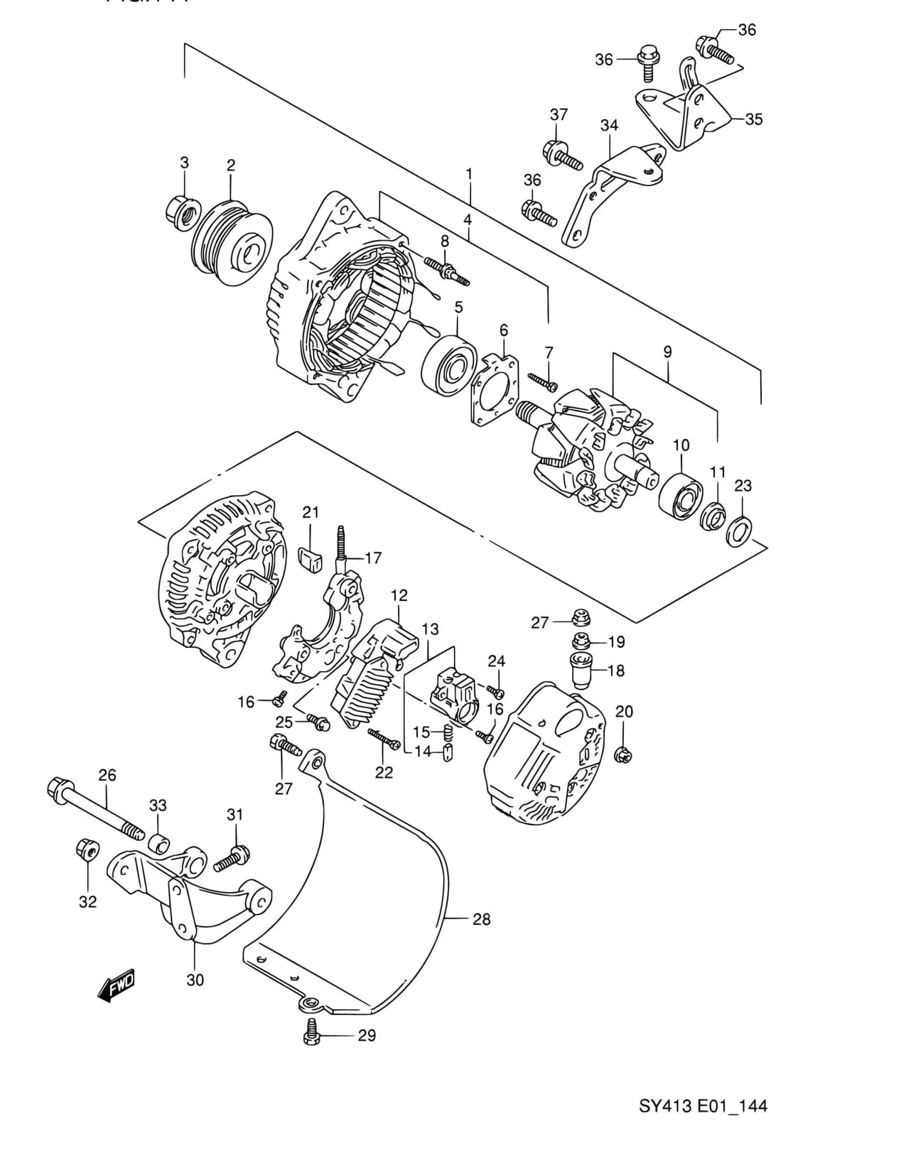 2WD,4WD:->31400-60G11 — SY413 — Engine › 144 - GENERATOR (3DR,4DR:SY413,SY415,SY416)