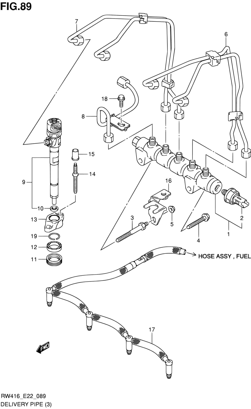 RW416D (MAGYAR) — Fuel › 89 - DELIVERY PIPE (RW416D)