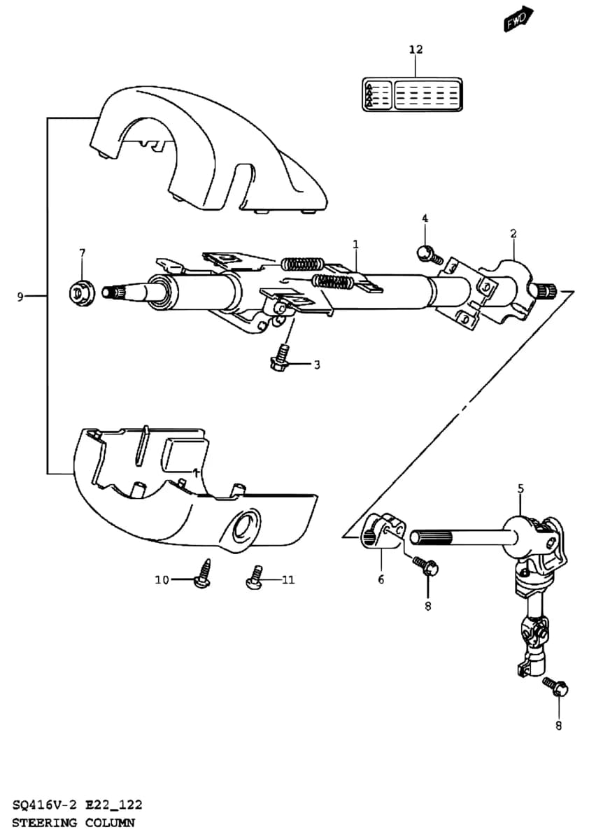 LHD:SQ416V,SQ420V — SQ416V-2 — Steering › 122 - STEERING COLUMN