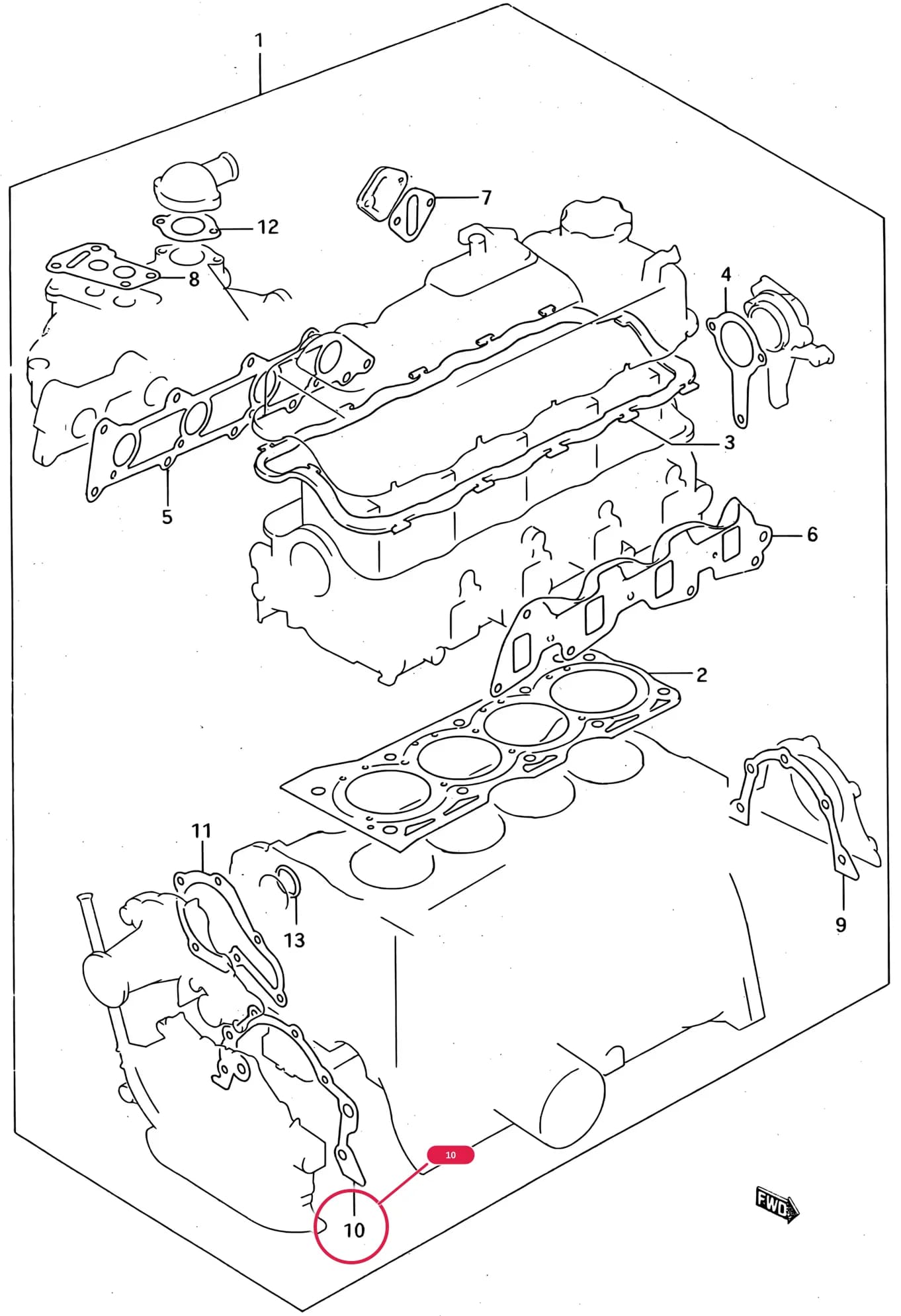 2WD,4WD:<-16119-82010 — SF413 (E01) — Engine › 1 - ENGINE GASKET SET (OHC:CARBURETOR)