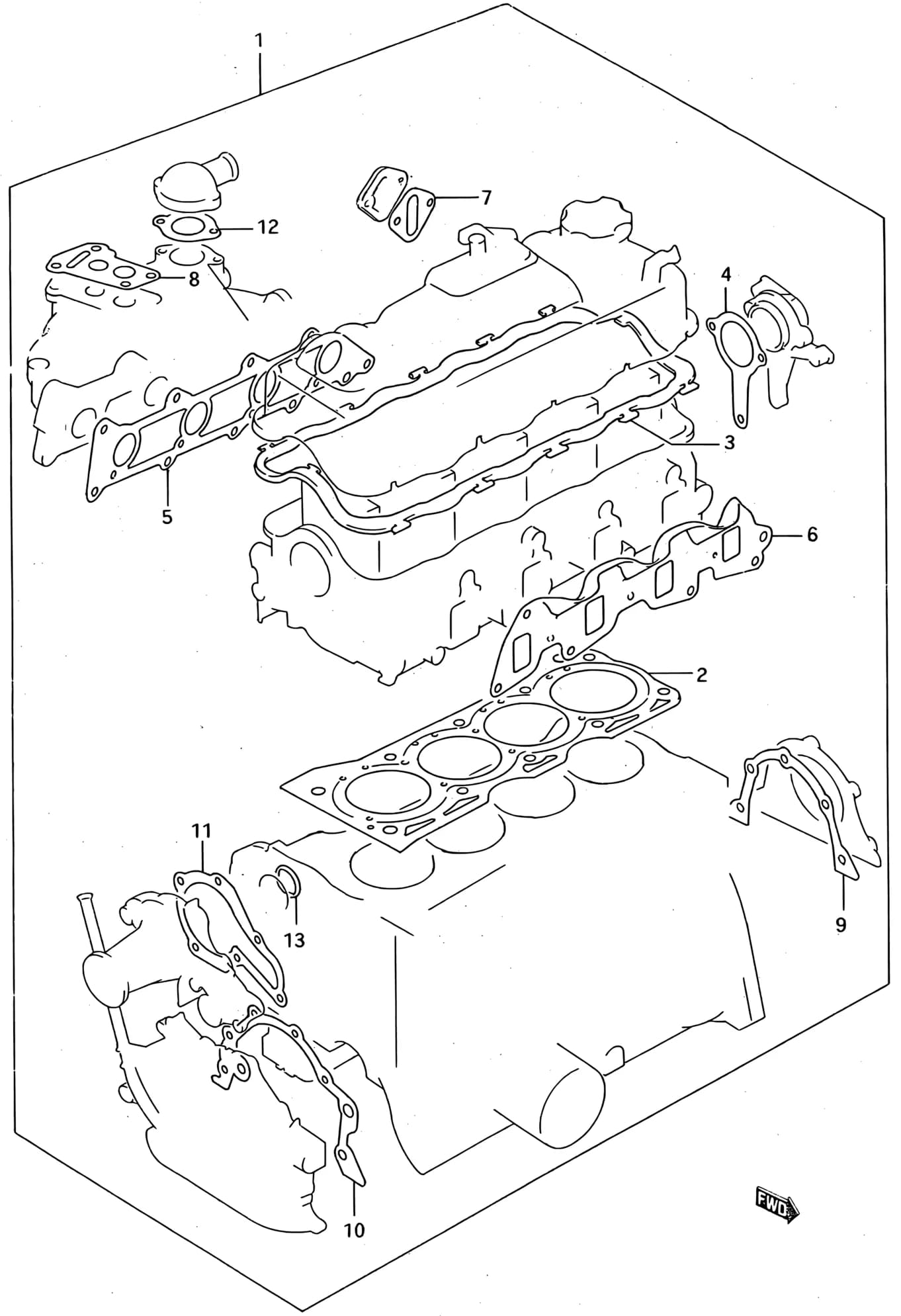 SF413 (E01) — Engine › 1 - ENGINE GASKET SET (OHC:CARBURETOR)