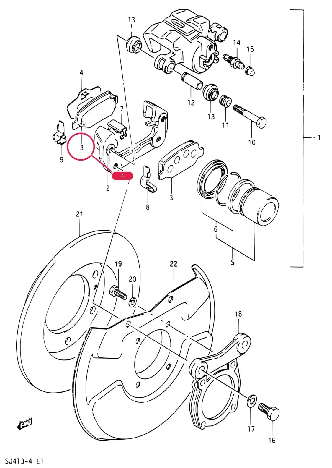 SJ413Q-4/SJ413V-4/SJ413W-4 (E01) — Brake › 82 - FRONT WHEEL BRAKE (TYPE 4)