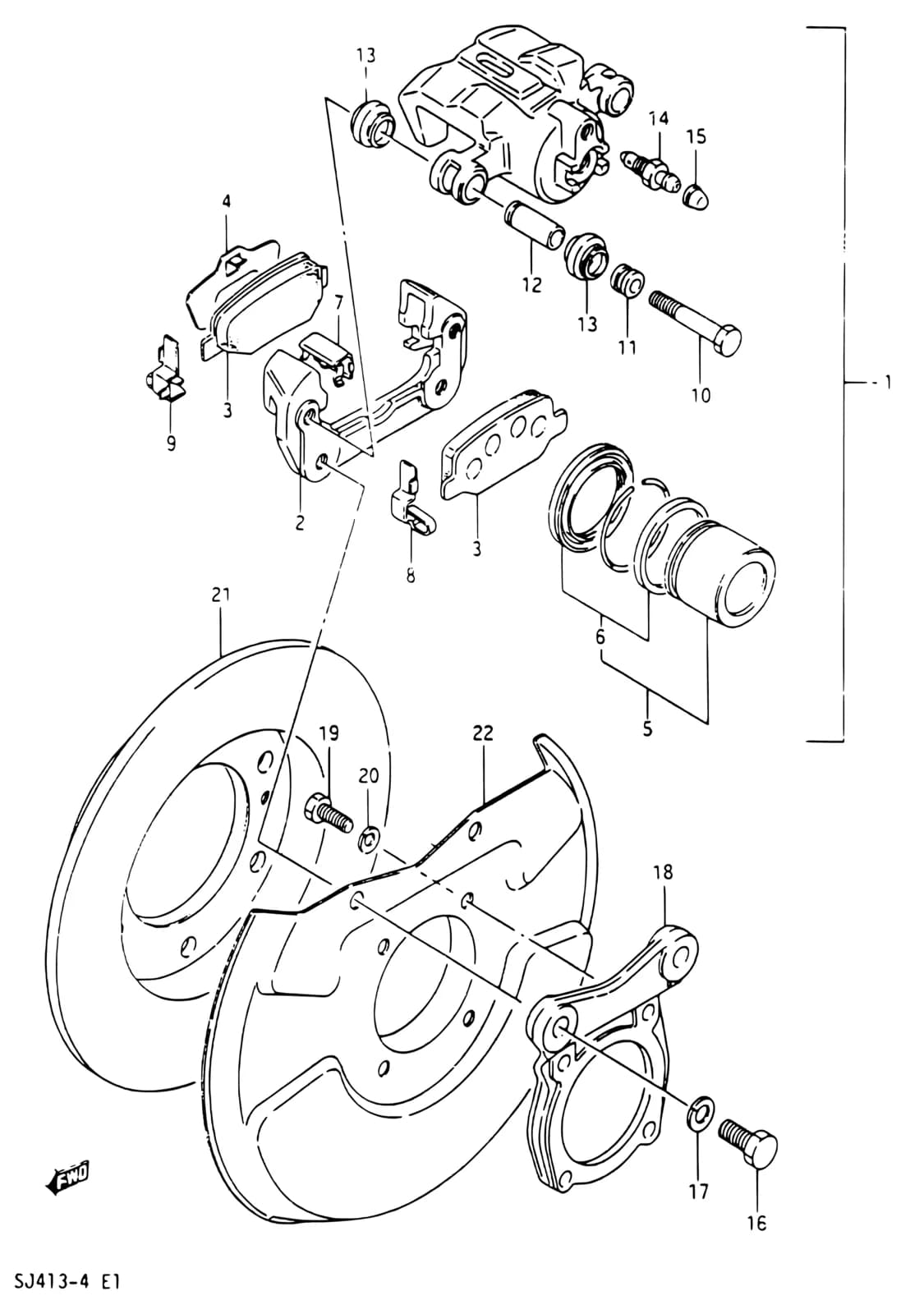 SJ413Q-4/SJ413V-4/SJ413W-4 (E01) — Brake › 82 - FRONT WHEEL BRAKE (TYPE 4)