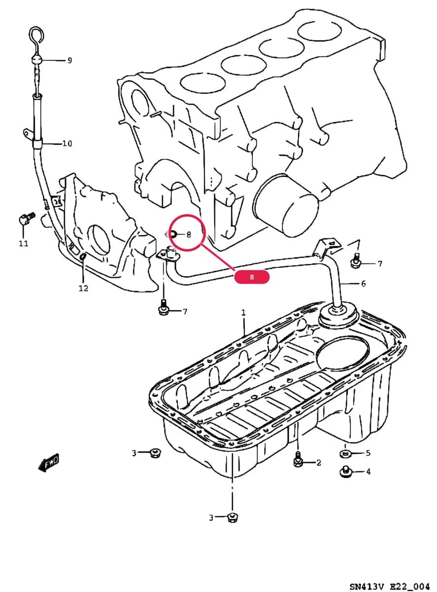 SN413V — Lubrication › 4 - OIL PAN