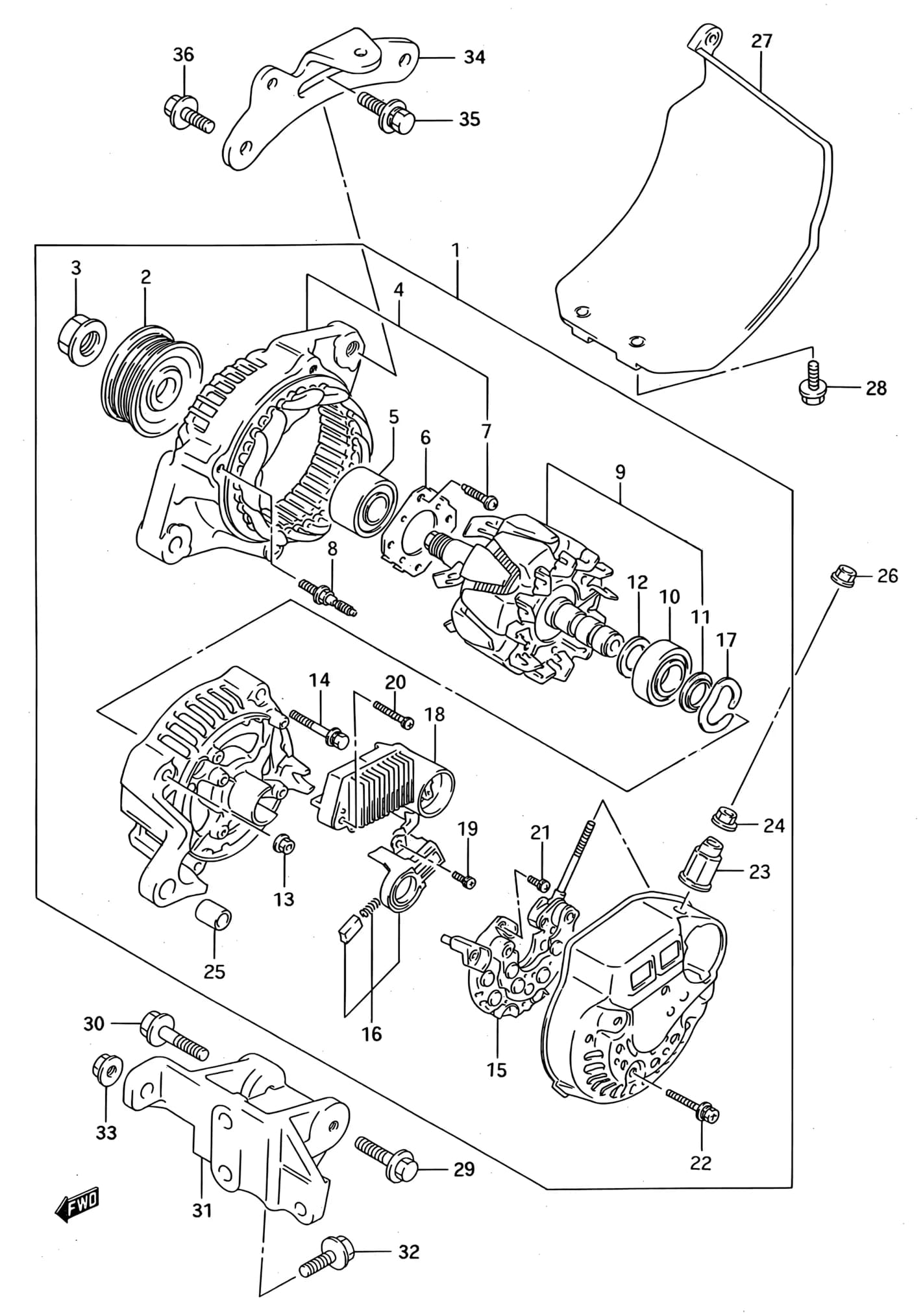 SH410 (Maruti) (E01,E02,E18,E19,E22,E24) — Engine Electrical › 36 - GENERATOR