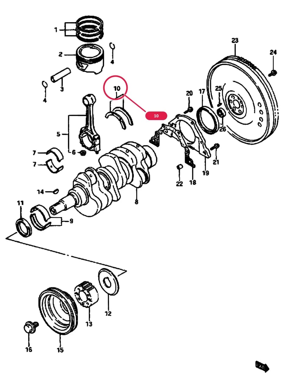 3DR,5DR:STD, T:2.5 — SB308 (E01) — Engine › 7 - CRANKSHAFT