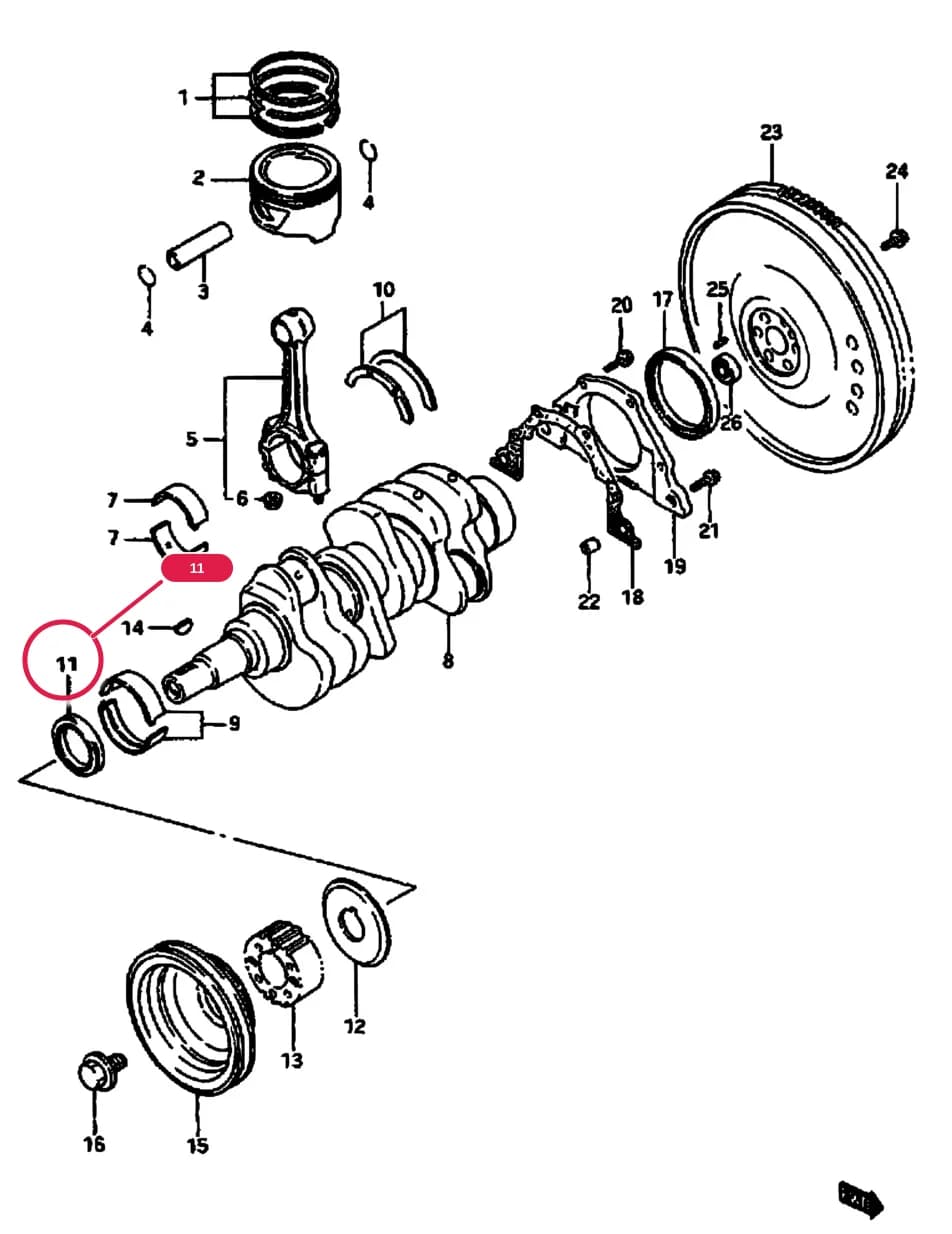 SB308 (E01) — Engine › 7 - CRANKSHAFT