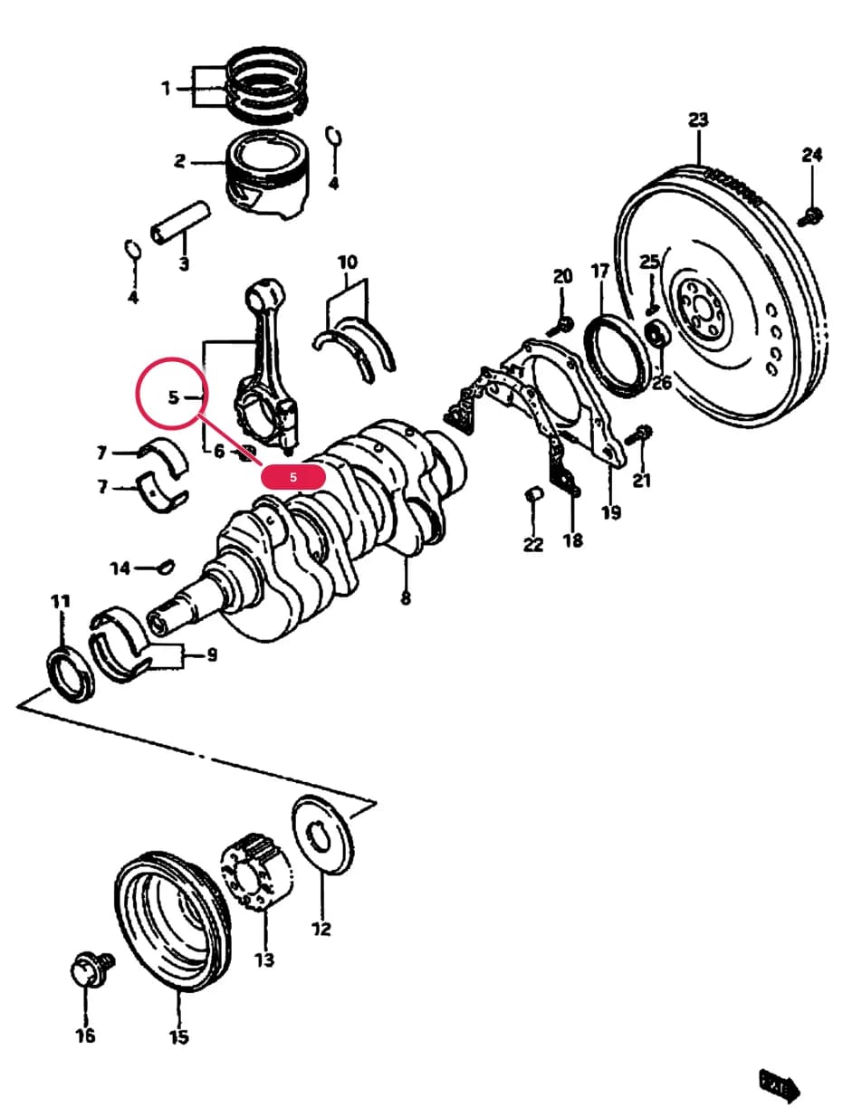 SB308 (E01) — Engine › 7 - CRANKSHAFT