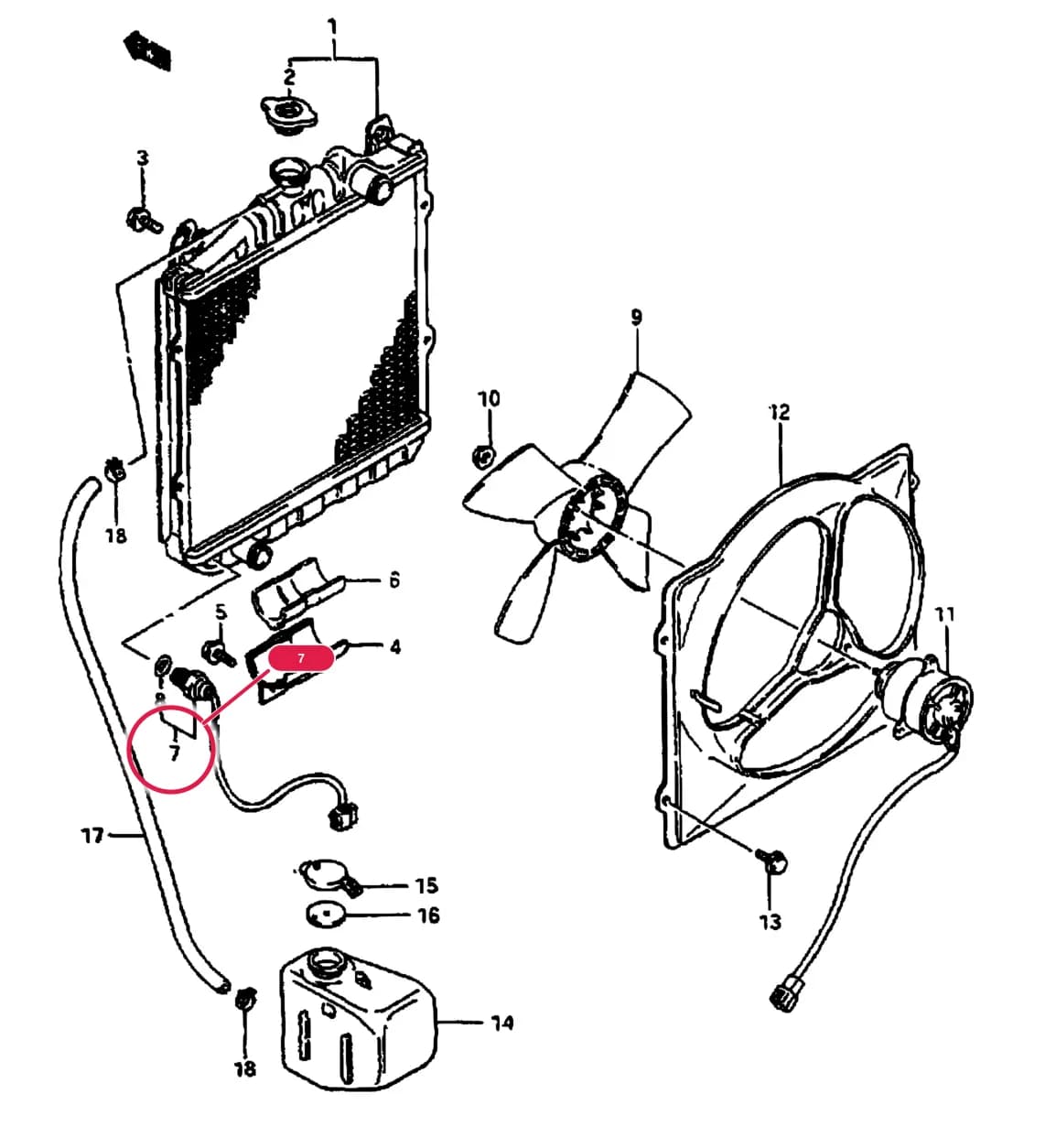 SB308-2 (E24) — Cooling › 19 - RADIATOR (MT)