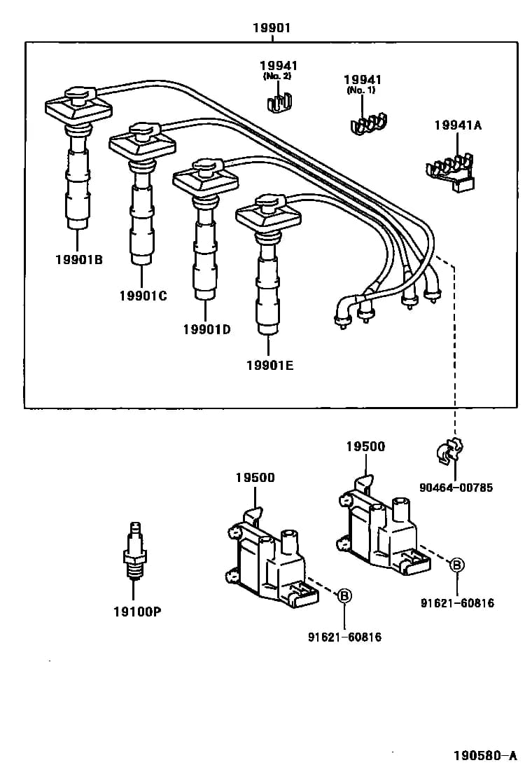 AVENSIS 273540 — AT220L-ALMNKW › 19-01 IGNITION COIL & SPARK PLUG