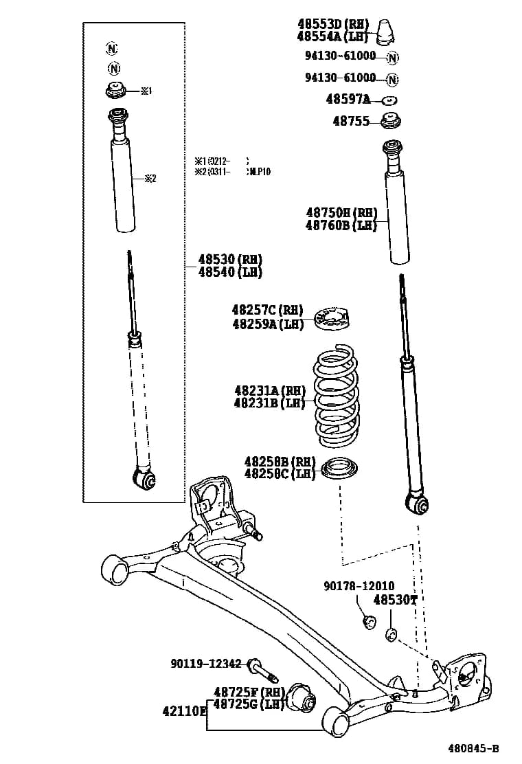YARIS          (JPP) 112510 — SCP10R-AHMRKW › 48-04 REAR SPRING & SHOCK ABSORBER