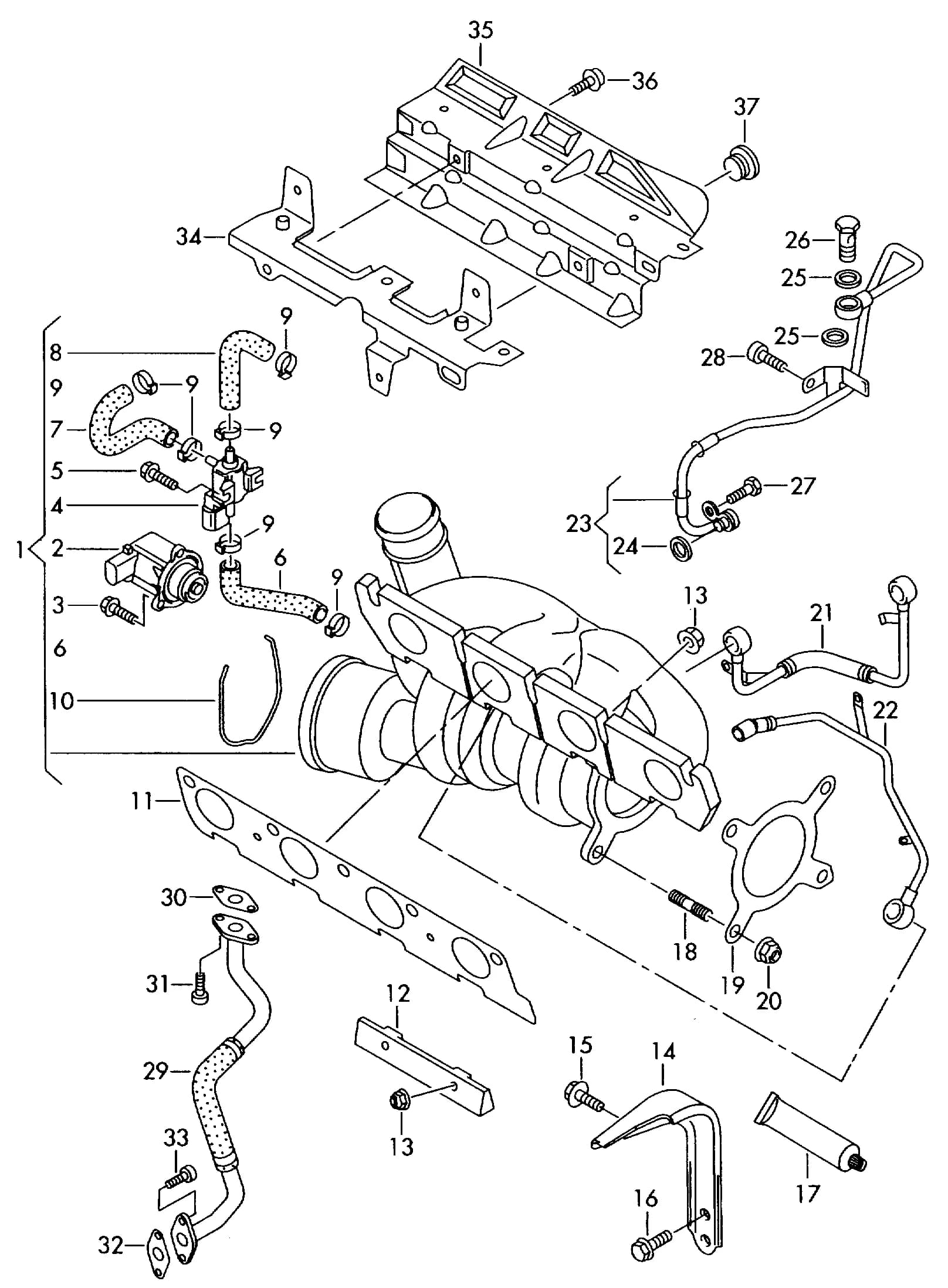 cut-off valve                   to use for:06J 145 713 K06J 145 713 KX — 2018 (WVGZZZ5NZJ-000001  >>  5N2***) — Engine › 14558