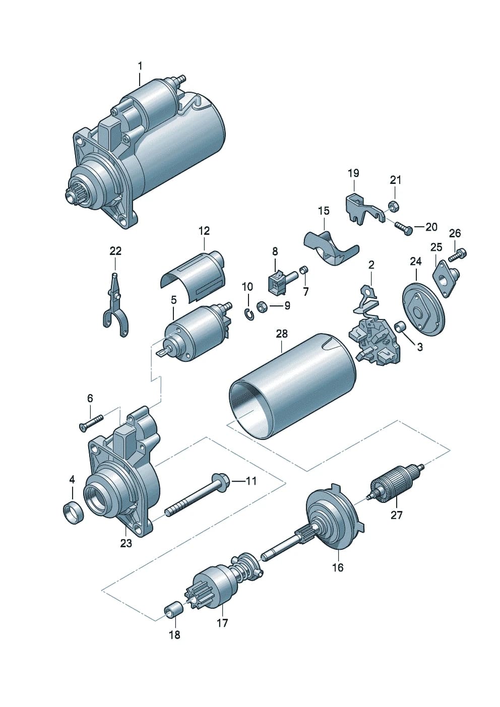 Starter — Golf Golf/Variant A4 (Typ 1J) (1992–1998) — Starter