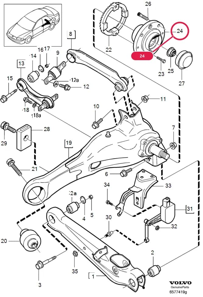 65 Rear wheel suspension — Subgroups of category: "Rear wheel suspension" › rear suspension  2001-