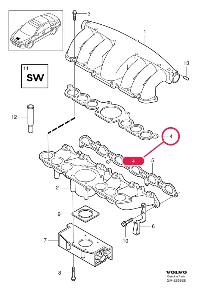 25 Intake and exhaust system — Subgroups of category: "Intake and exhaust system" › Inlet manifold  6CYL W/O TURBO , B6294S2