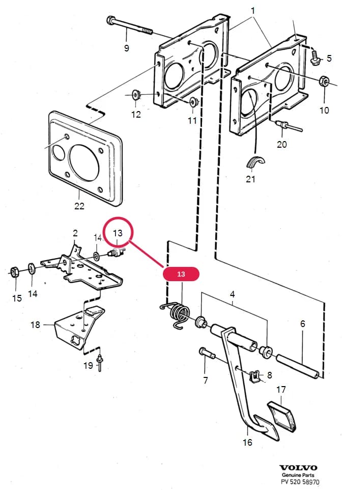 52 Hydraulic/Vacuum-hydraulic brakes — Subgroups of category: "Hydraulic/Vacuum-hydraulic brakes" › brake pedal with assembly parts