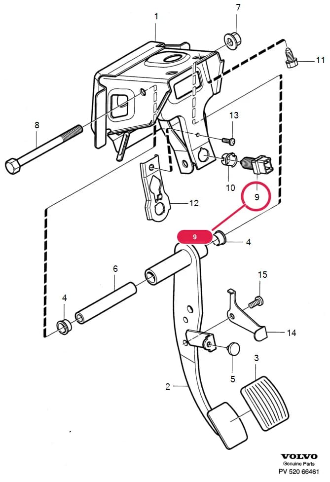 52 Hydraulic/Vacuum-hydraulic brakes — Subgroups of category: "Hydraulic/Vacuum-hydraulic brakes" › brake pedal with assembly parts  R.H.D , R.H.D