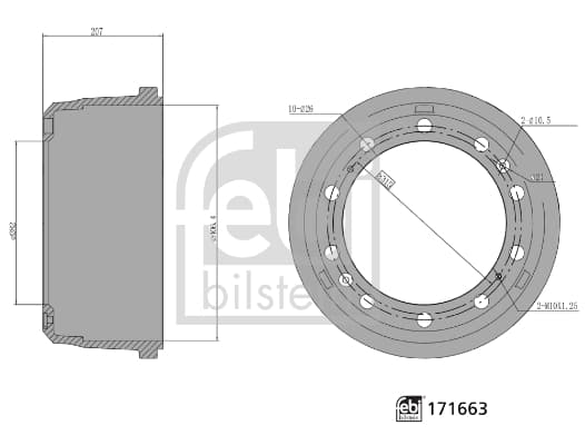FEBI BILSTEIN 171663 Tamburo freno