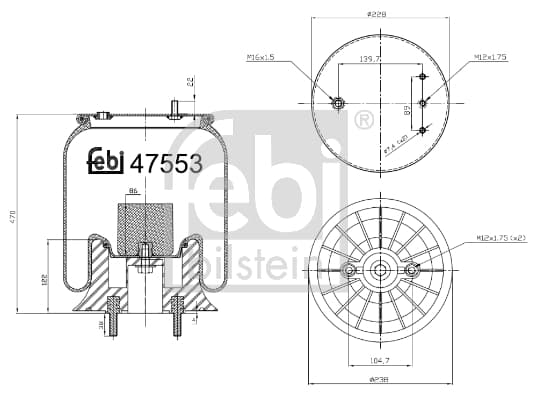 Soffietto, Sospensione pneumatica — FEBI BILSTEIN 47553