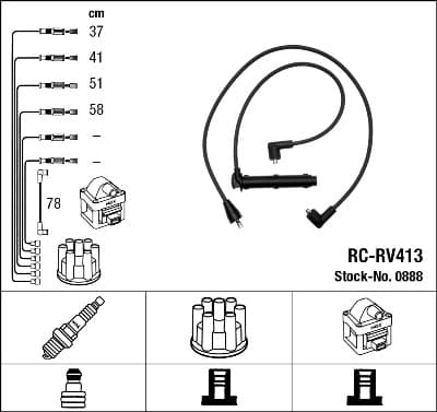 NGK 0888 Kit cavi accensione