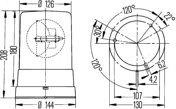 Proiettore rotante — HELLA 2RL 006 295-111
