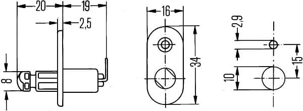 Interruttore, Luce contatto alla porta — HELLA 6ZF 004 365-041