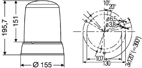 Luce identificazione lampeggiante — HELLA 2RL 008 181-111