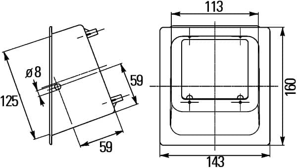 HELLA Alloggiamento, Faro da lavoro