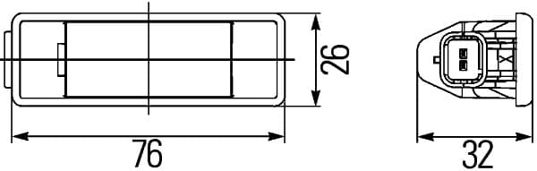 HELLA 2KA 008 224-307 Luce targa