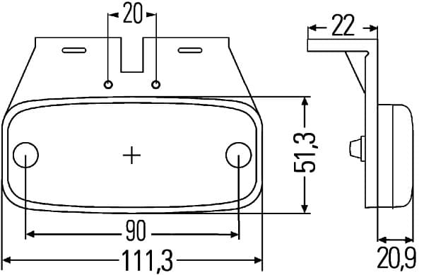 Luce di posizione laterale — HELLA 2PS 345 600-021